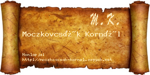 Moczkovcsák Kornél névjegykártya