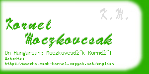 kornel moczkovcsak business card